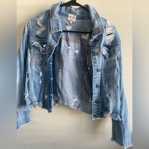 Womens distressed denim jacket